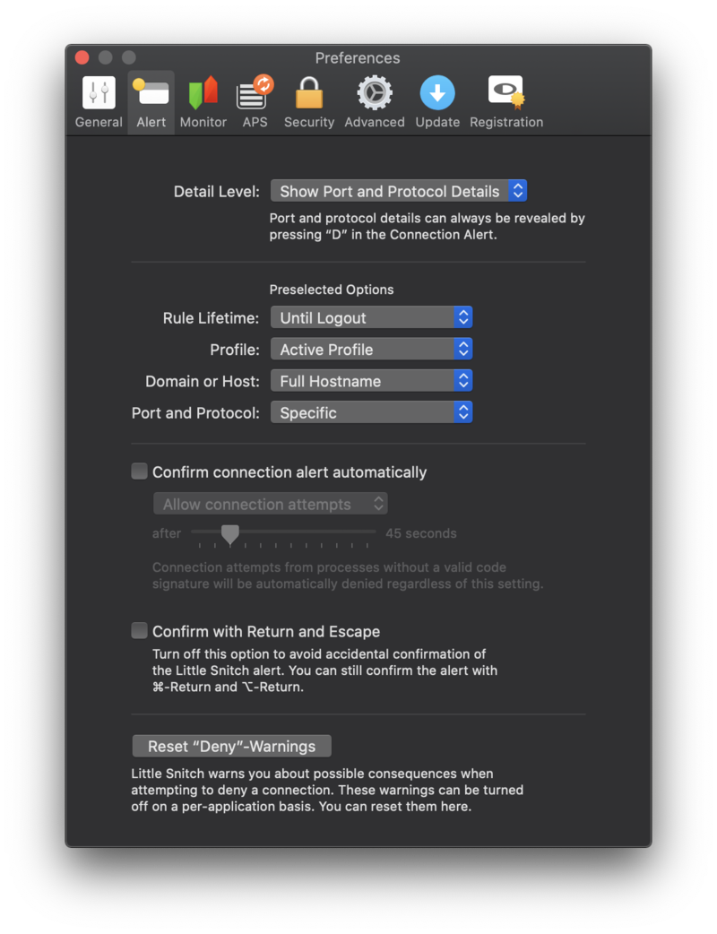 Alert Settings