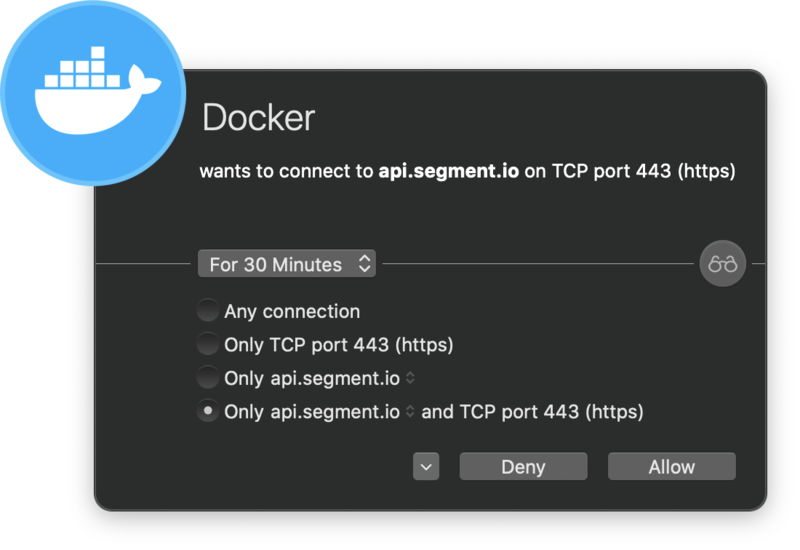 Little Snitch alert for Docker